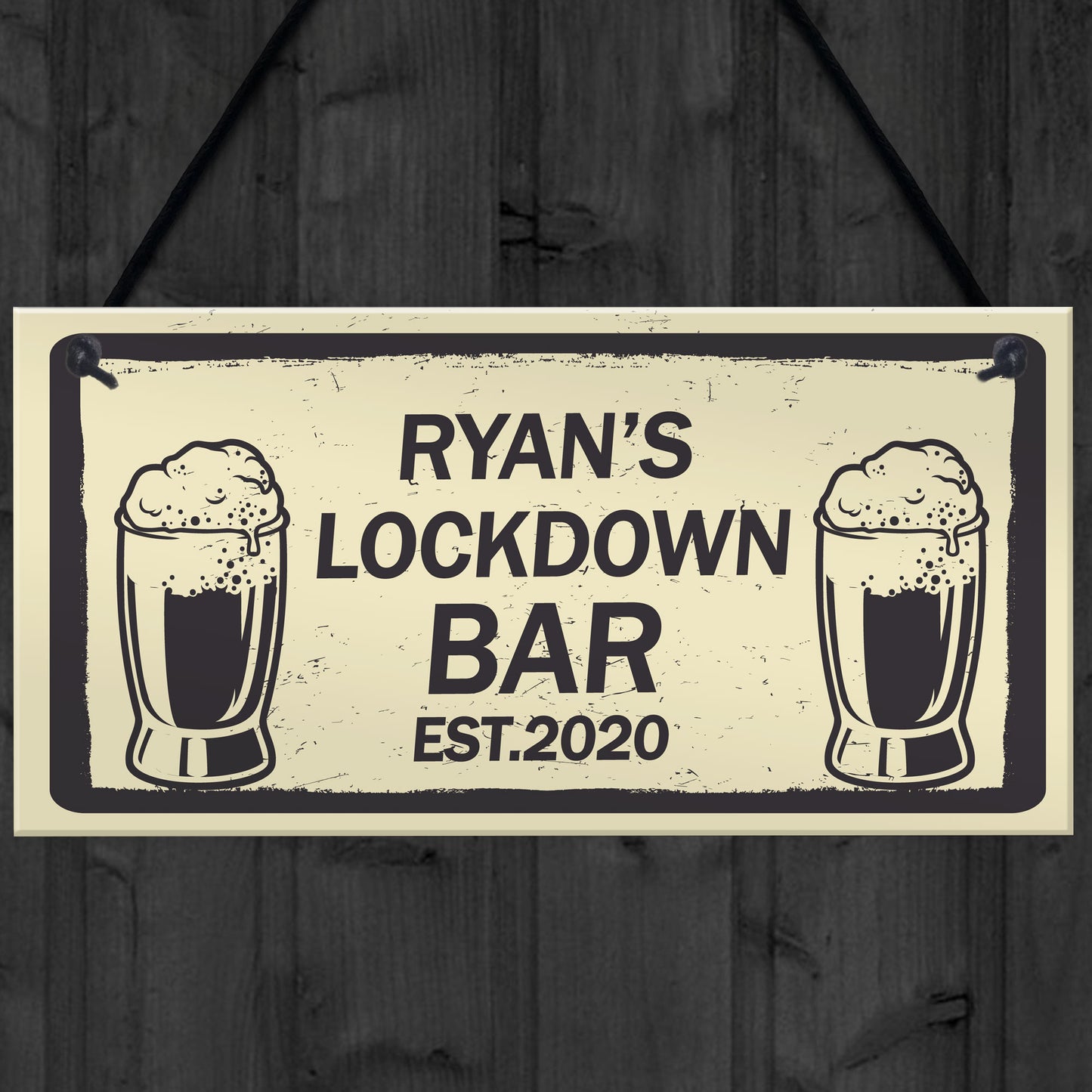 Quarantine Lockdown Bar Personalised Bar Signs Novelty Man Cave