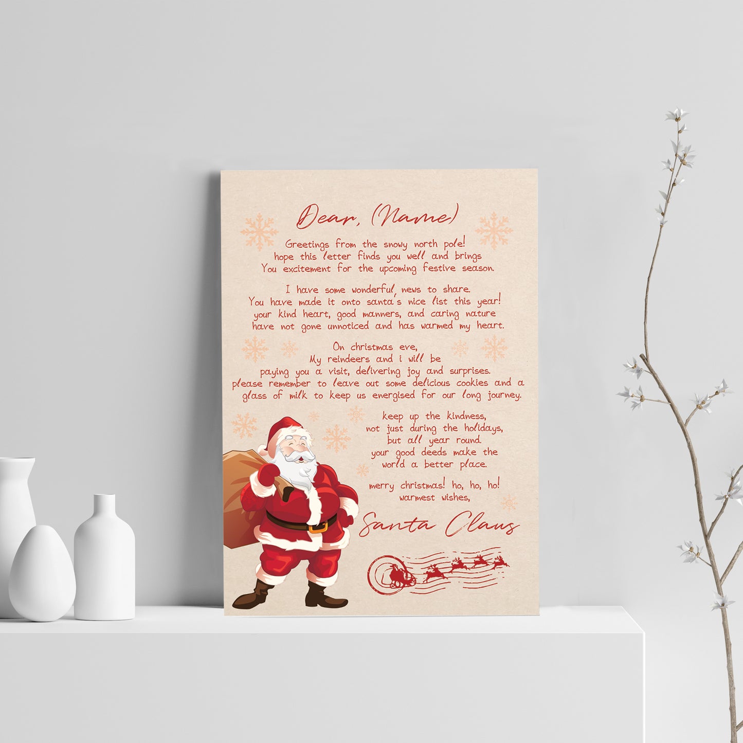 Personalised Nice List Certificate Letter From Santa Christmas