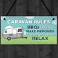 Caravan Rules Plaque Novelty Caravan Accessories Motorhome Gifts