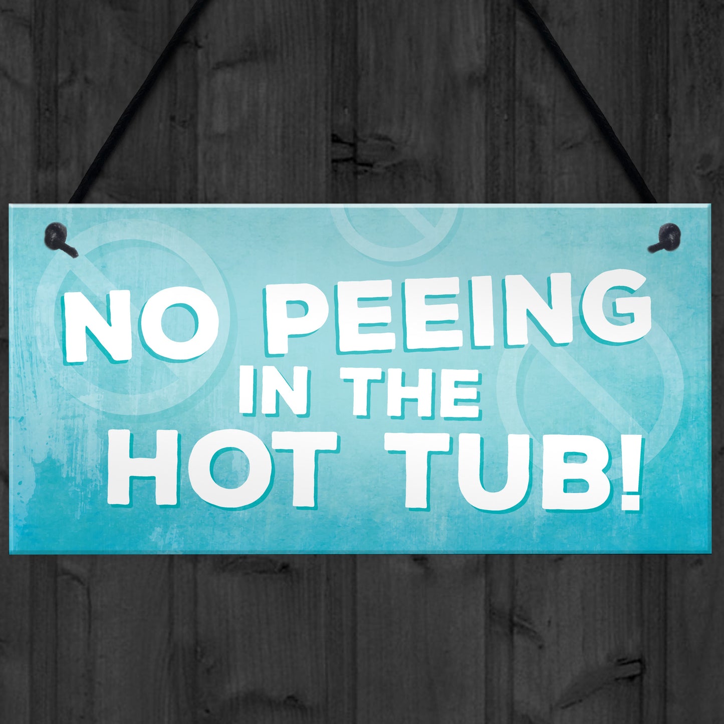 Hot Tub No Peeing Rules Sign Hanging Garden Shed Plaque Gift