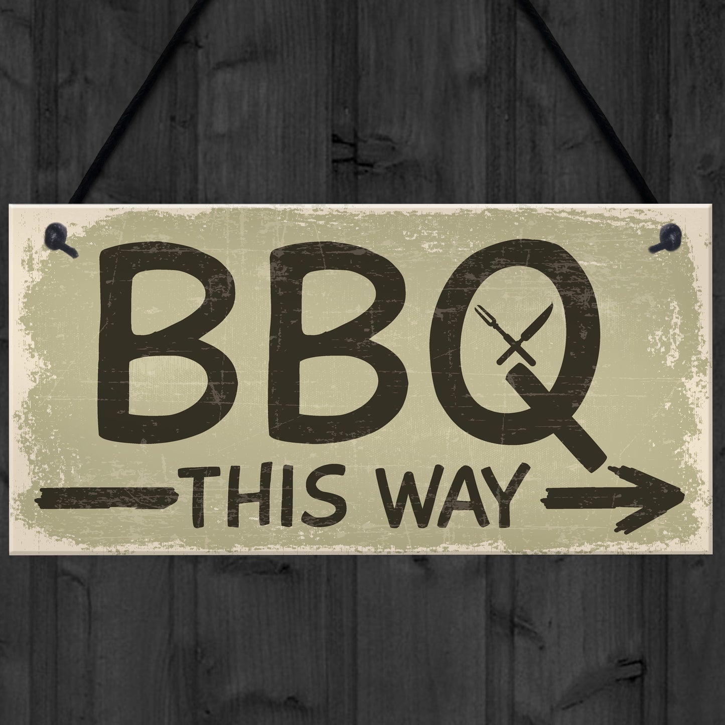 BBQ THIS WAY Garden Shed Sign SummerHouse Hanging Plaque
