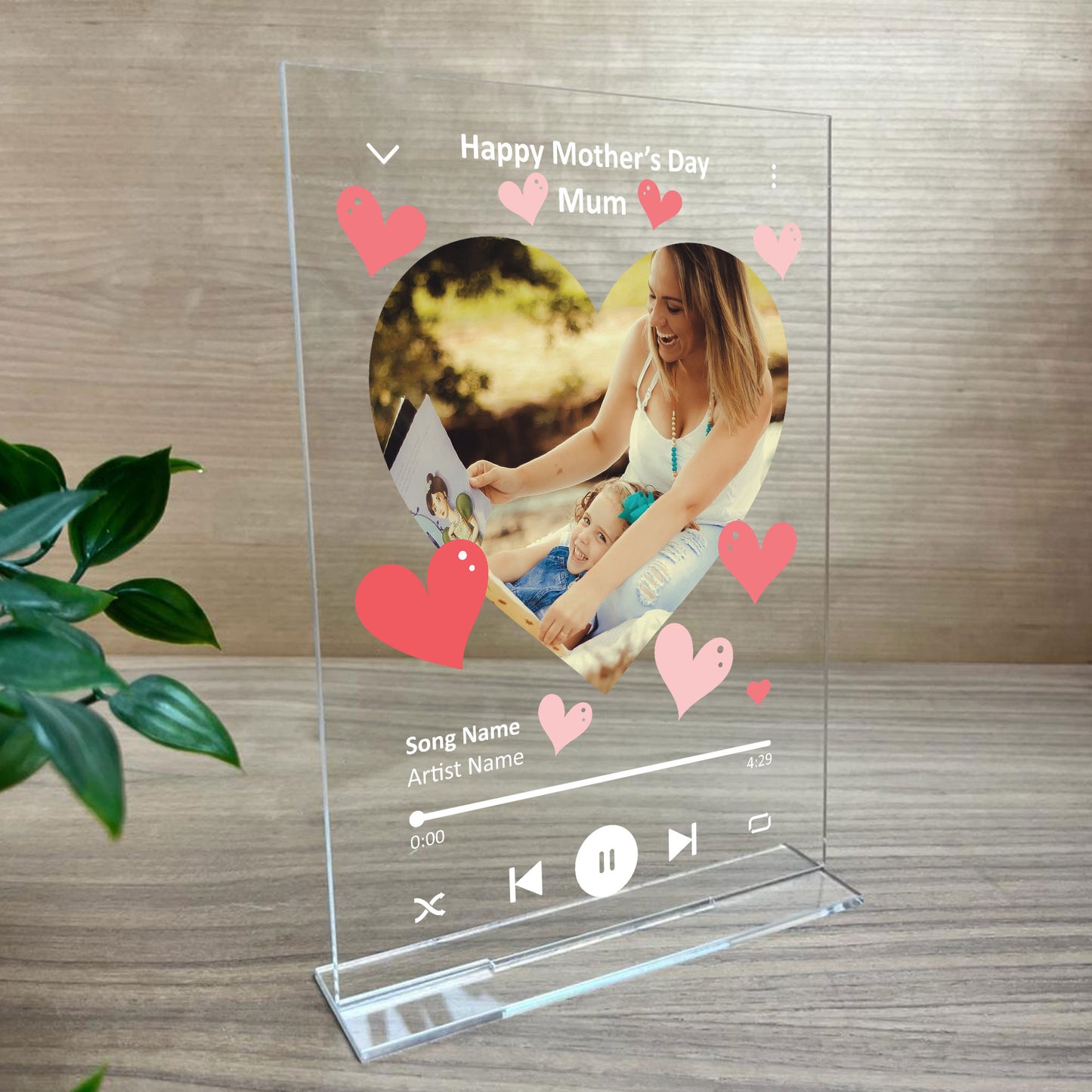 PERSONALISED Mothers Day Photo Song Plaque Gift For Mum