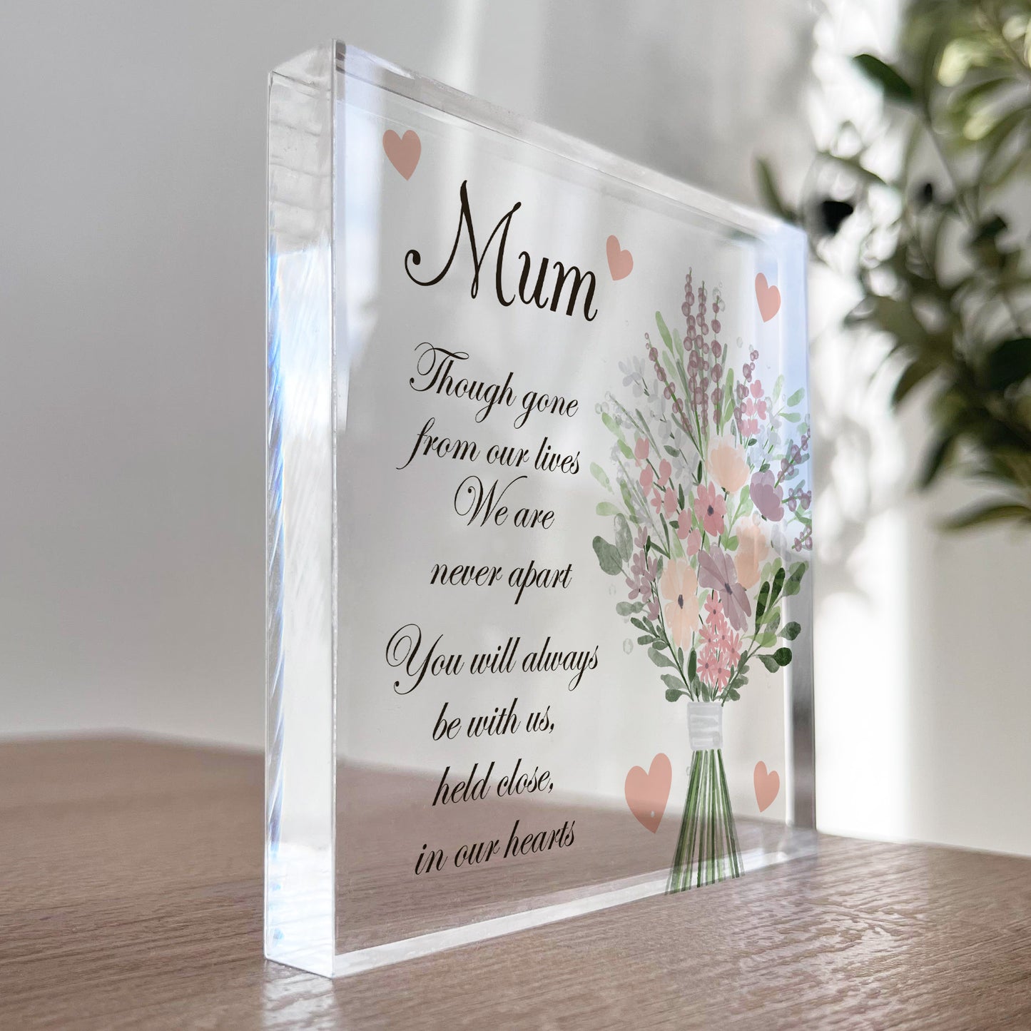 Mum Memorial Plaque Acrylic Block Beautiful Mum Memorial Sign