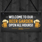 Beer Garden Welcome Sign Novelty Home Bar Sign Garden Decor
