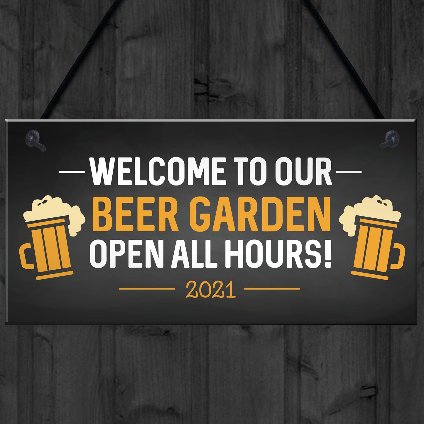 Beer Garden Welcome Sign Novelty Home Bar Sign Garden Decor