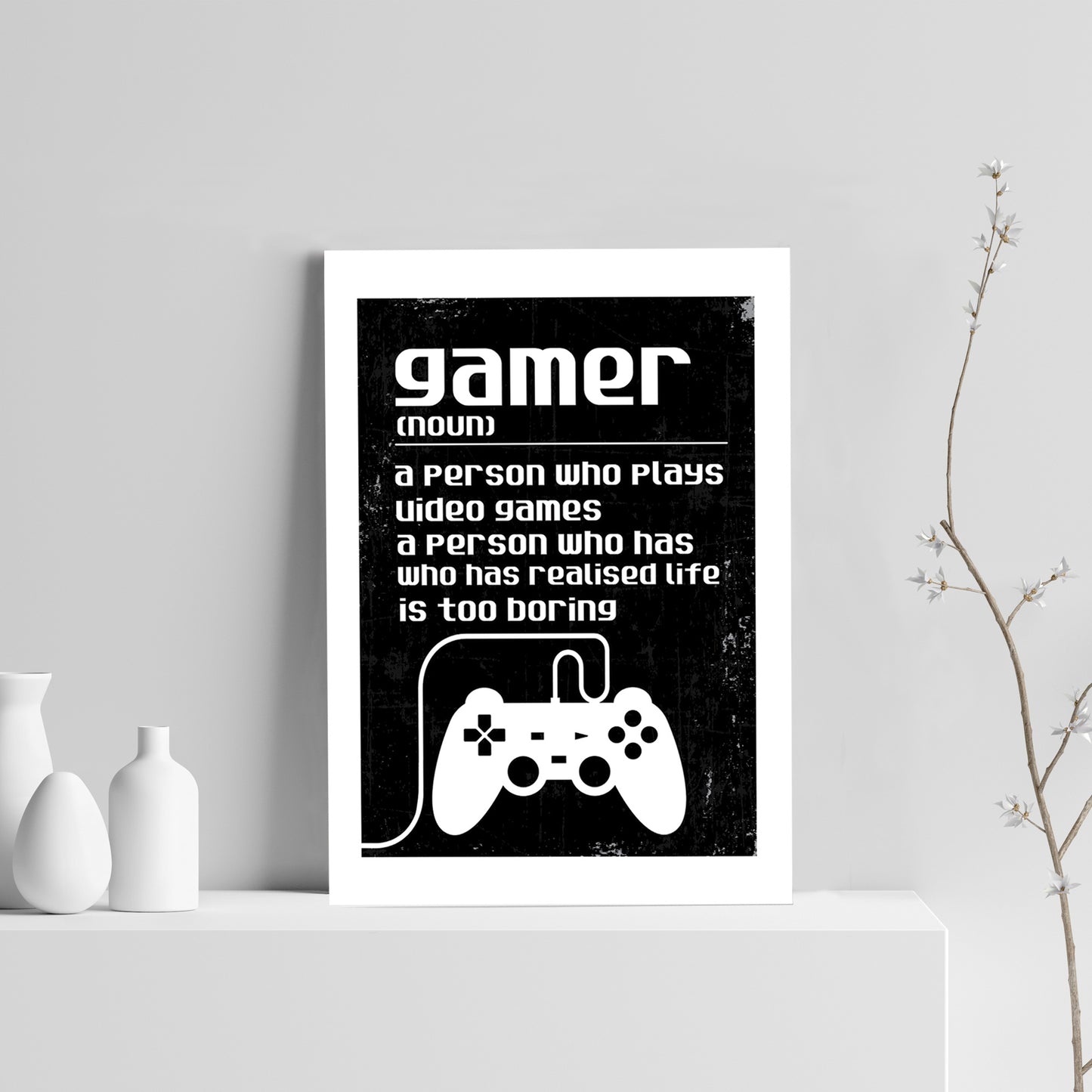 Gamer Gift Funny Gamer Sign Boy Bedroom Decor Retro Gaming Print