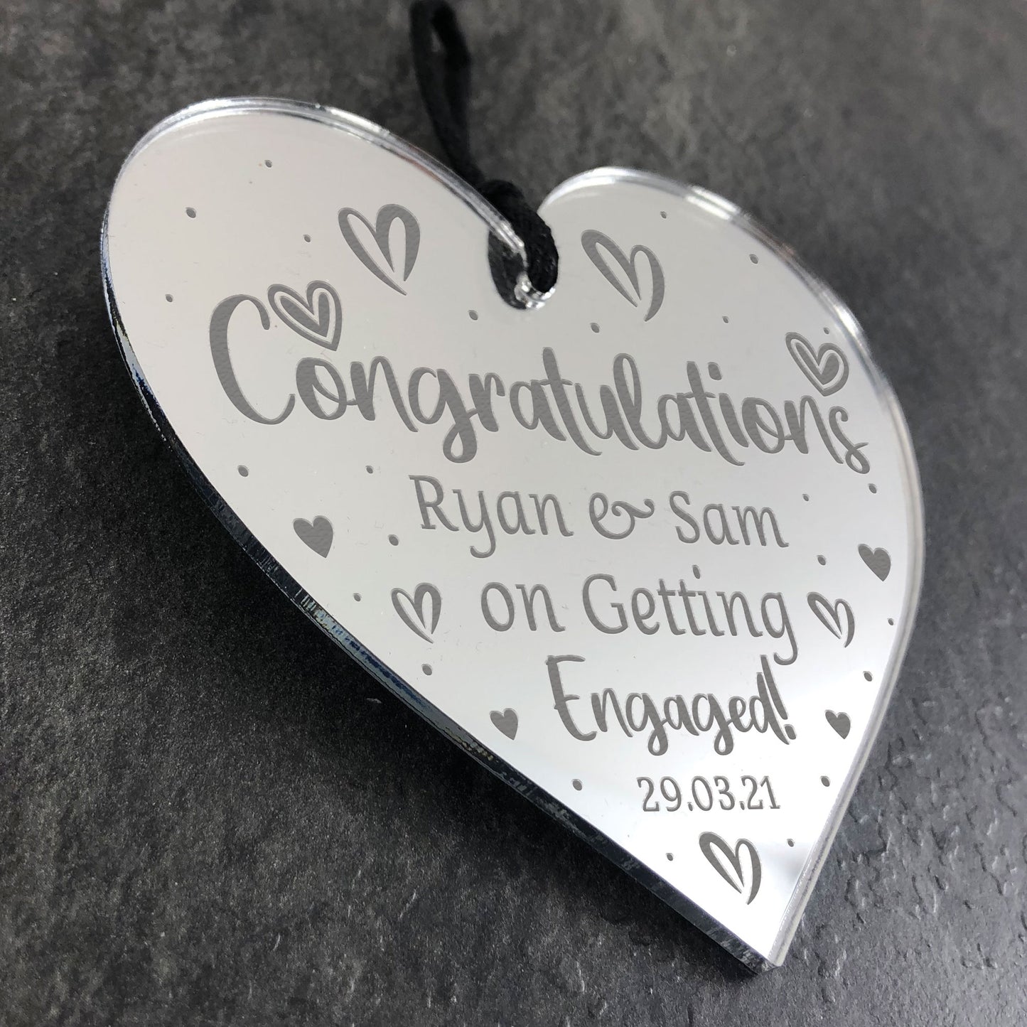Congratulations On Getting Engaged Gift Personalised Heart