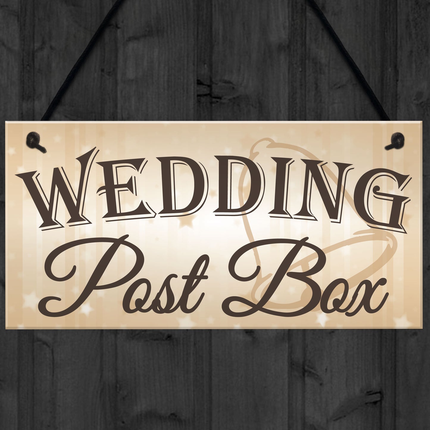 Wedding Post Box Hanging Decorative Plaque Well Wishes Table Sig
