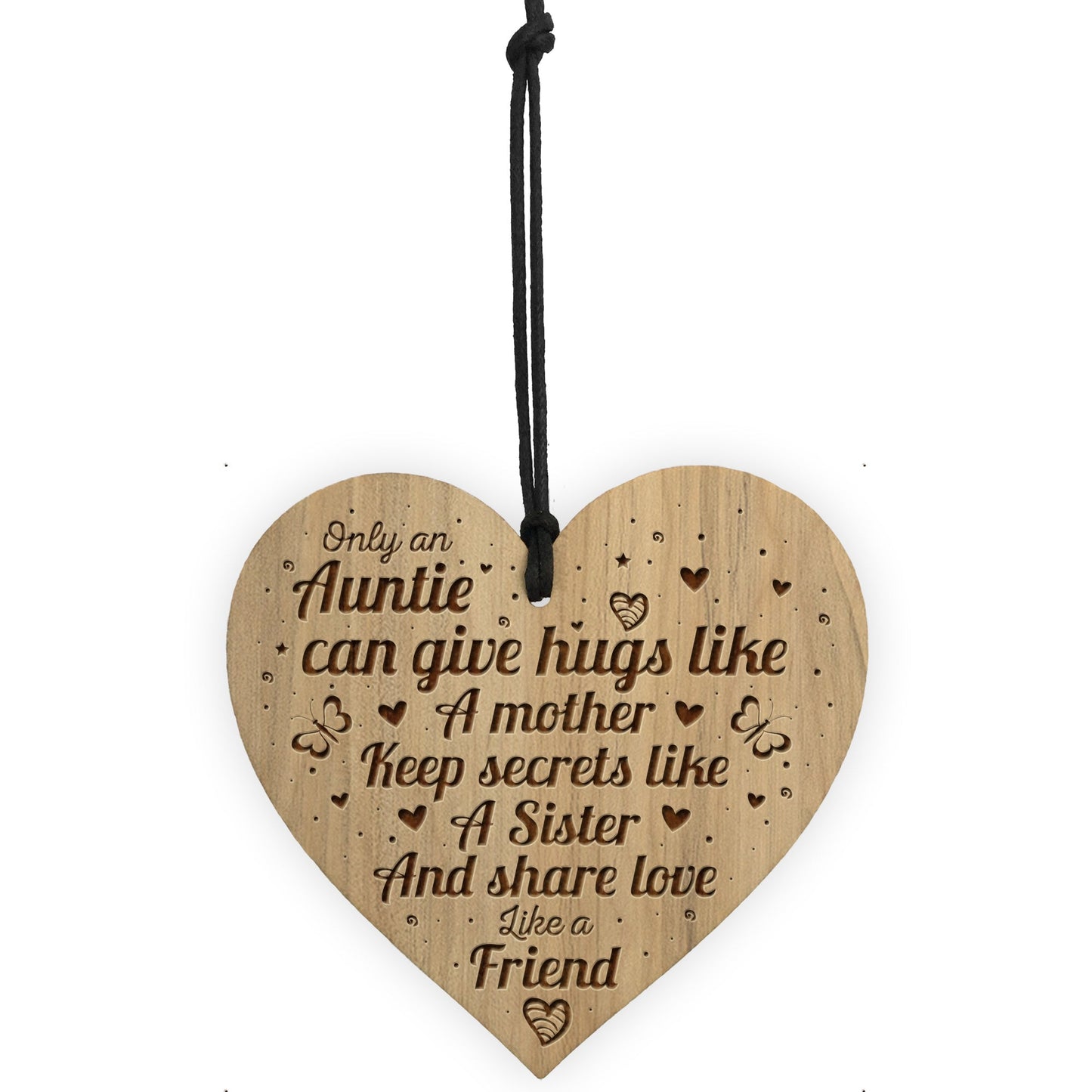 Auntie Birthday Christmas Gift From Niece Nephew Engraved Heart