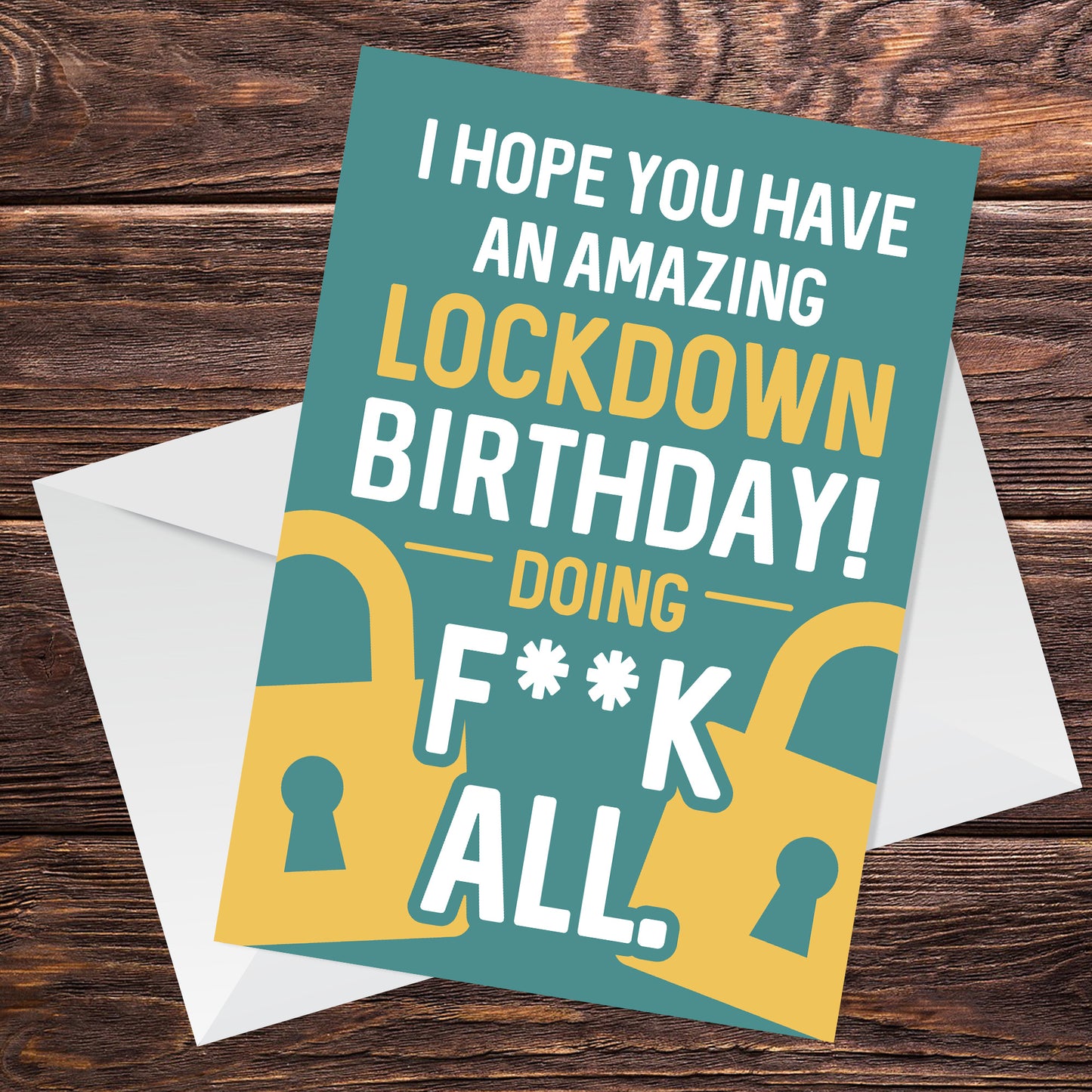 RUDE Birthday Card For Him Her Funny Birthday Card Lockdown