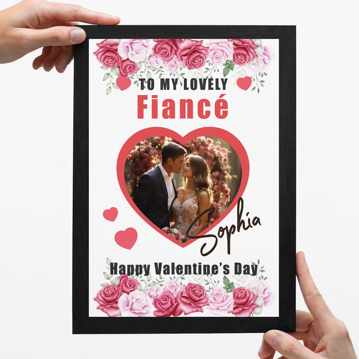 Valentines Day Gift For Fiance Personalised Framed Print
