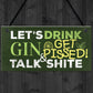 Novelty Gift For Gin Lovers Alcohol Man Cave Bar Plaque Gin Sign