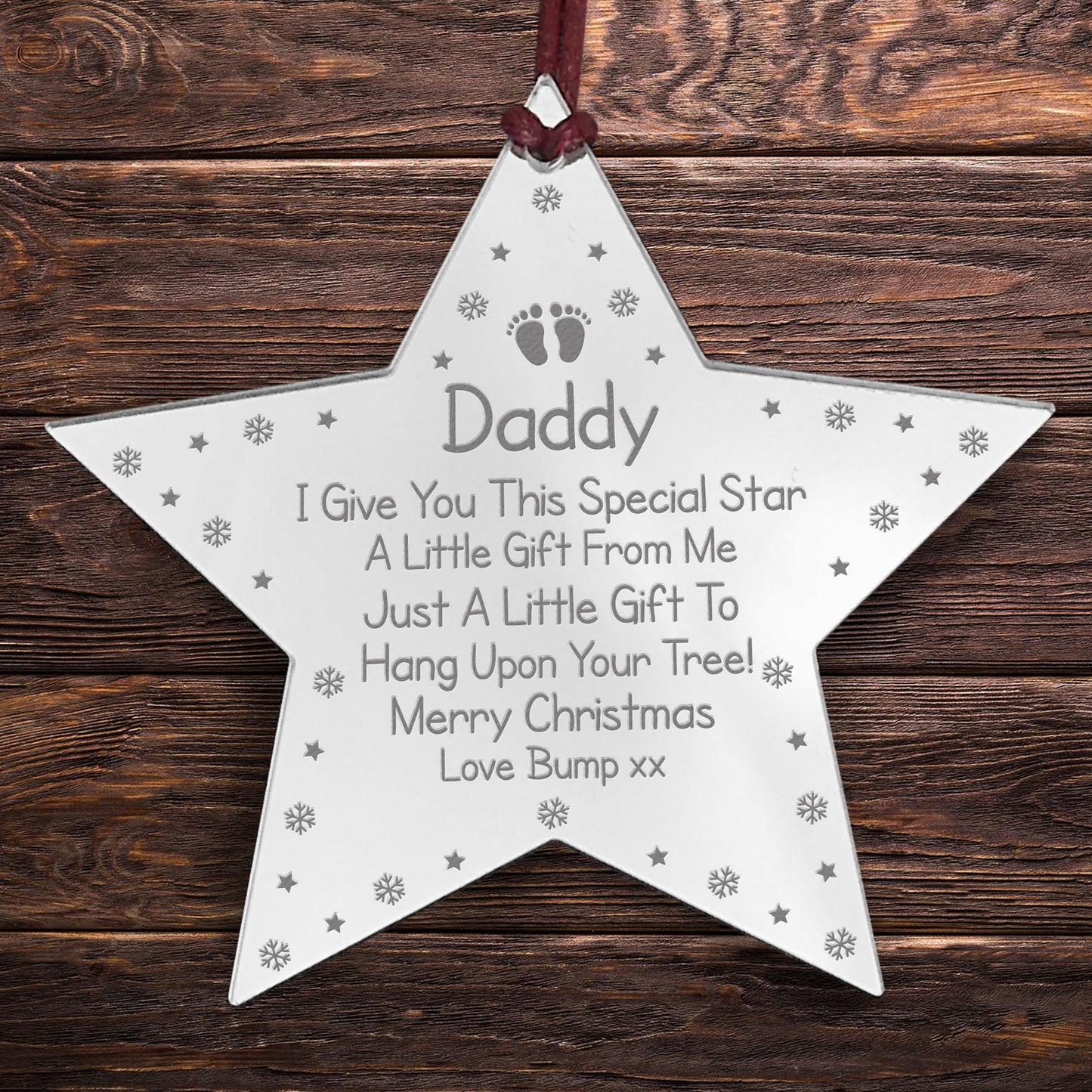 Daddy To Be  Gift Engraved Star From Bump Gifts Christmas Gift