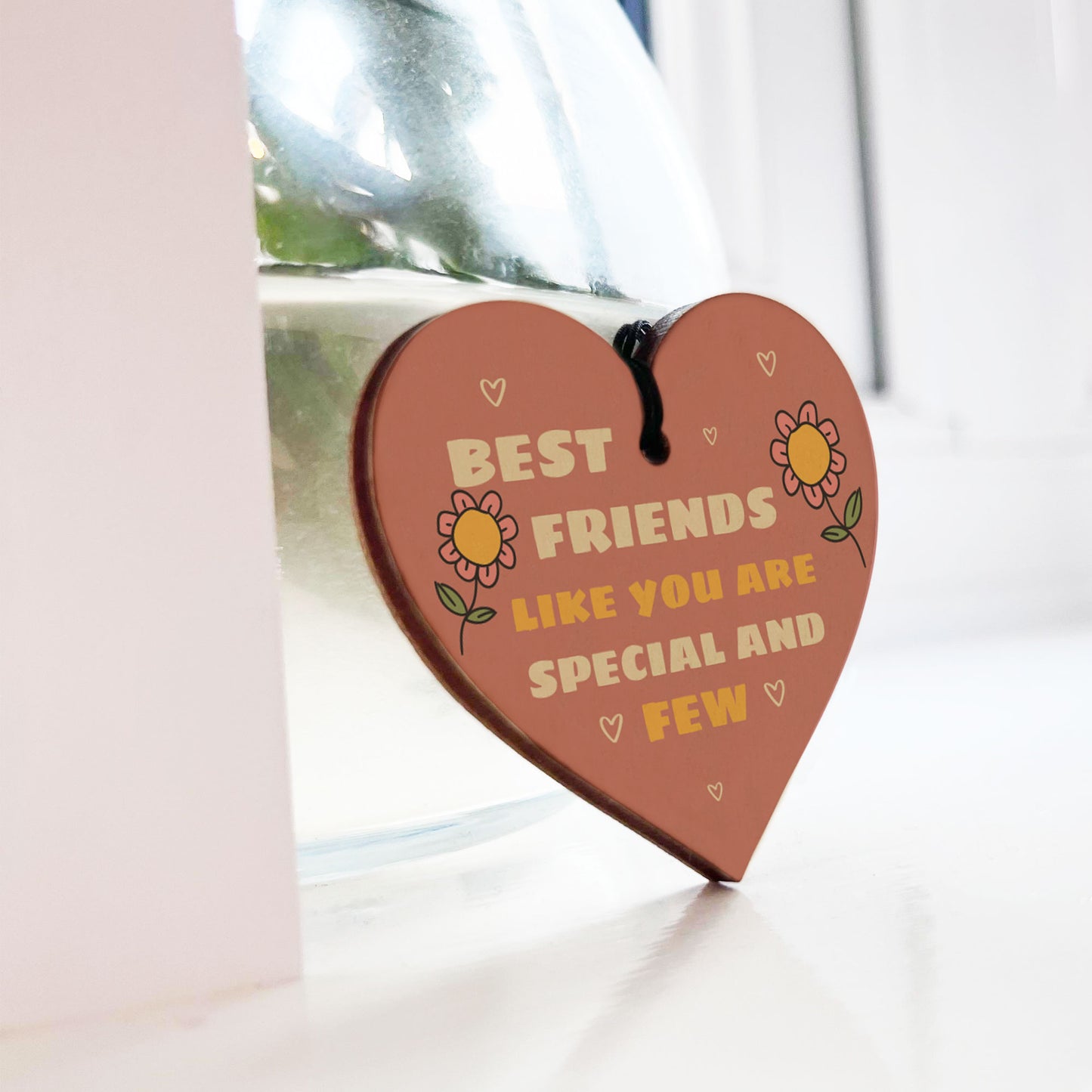 Novelty Best Friend Wood Heart Keyring Friendship Gifts