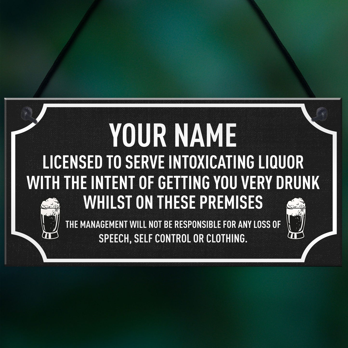 Funny PERSONALISED Bar Sign Plaque Man Cave Shed Garage Sign