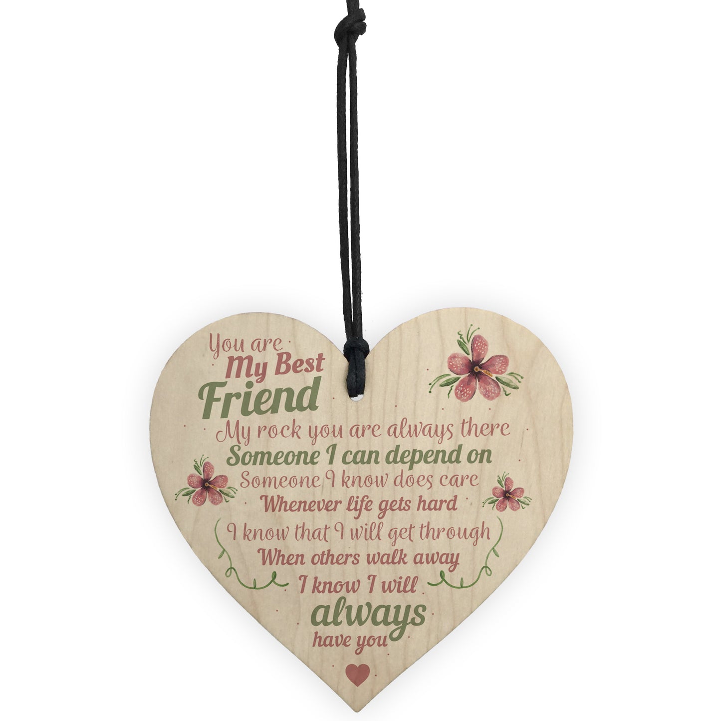 Best Friend Friends Plaque Wooden Heart Birthday Thank You Mum