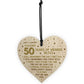 50th Wedding Anniversary Card Wood Heart Gift For Husband Wife