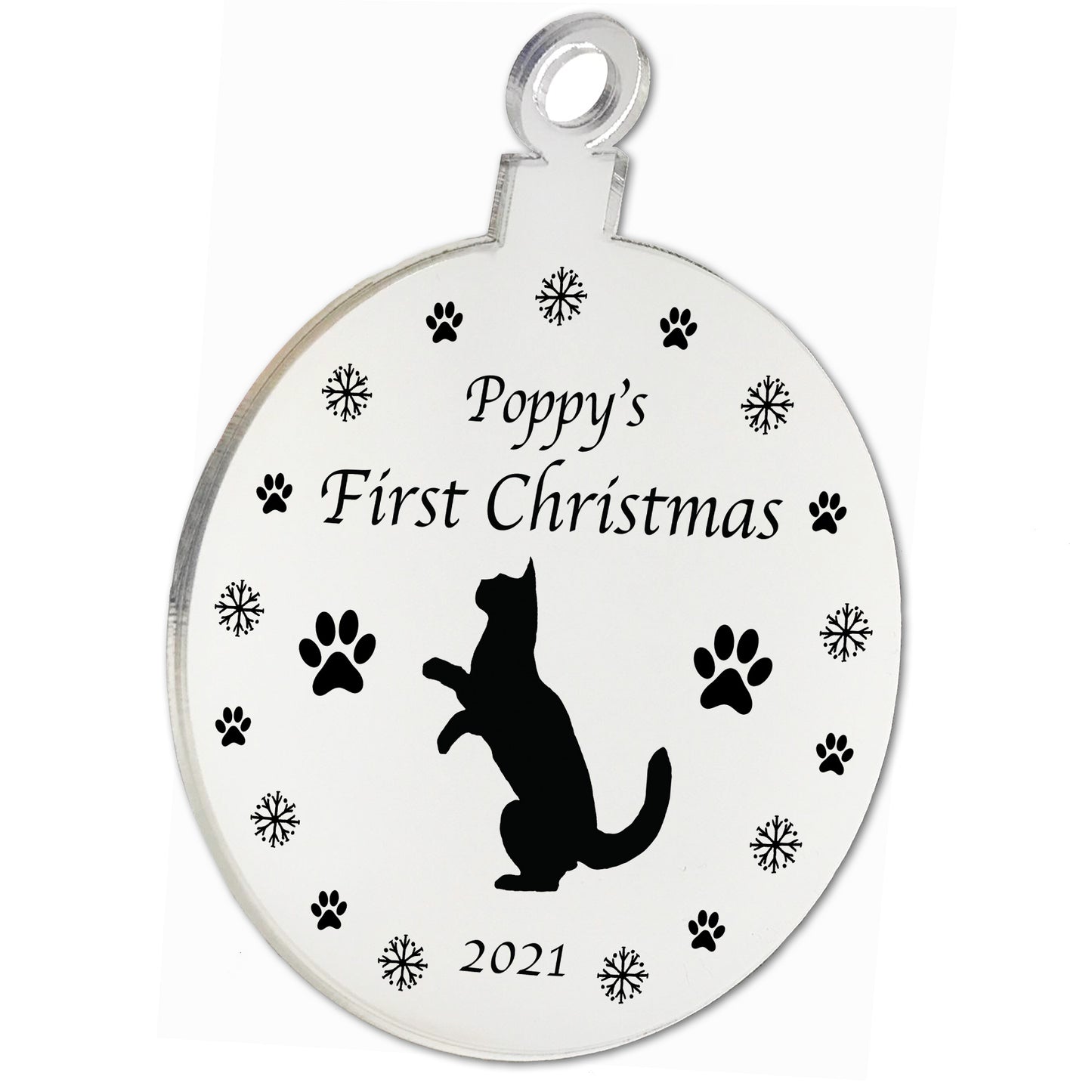 First Christmas With Cat Kitten Personalised Christmas Decor