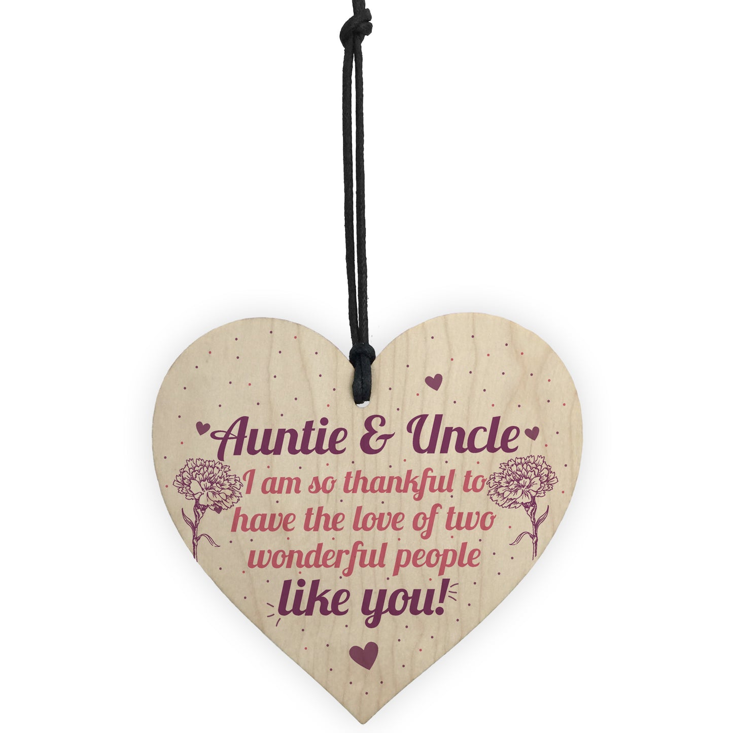 Auntie Gifts For Uncle Thank You Wooden Heart Plaque Chic Sign