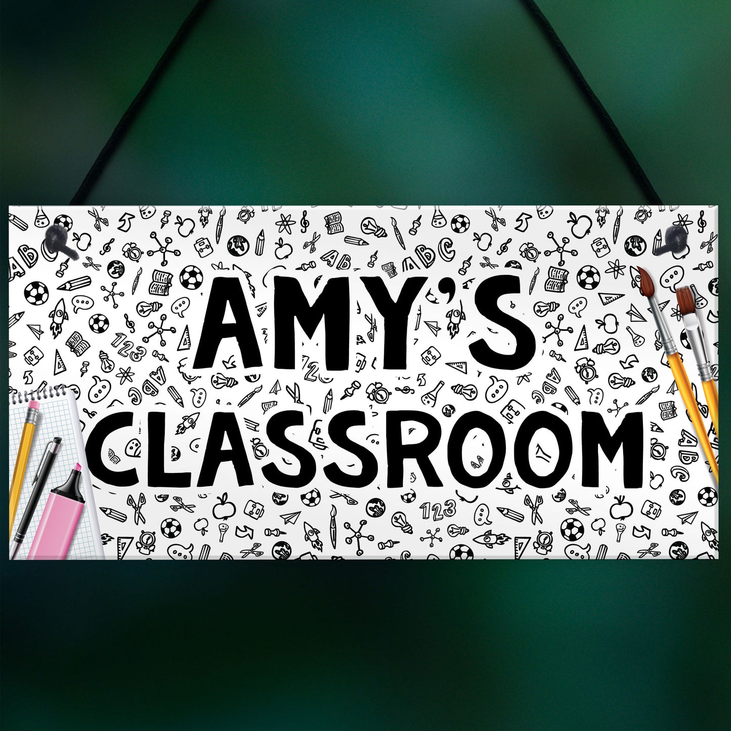 Hanging Classroom Sign Personalised Gift For Daughter Teacher