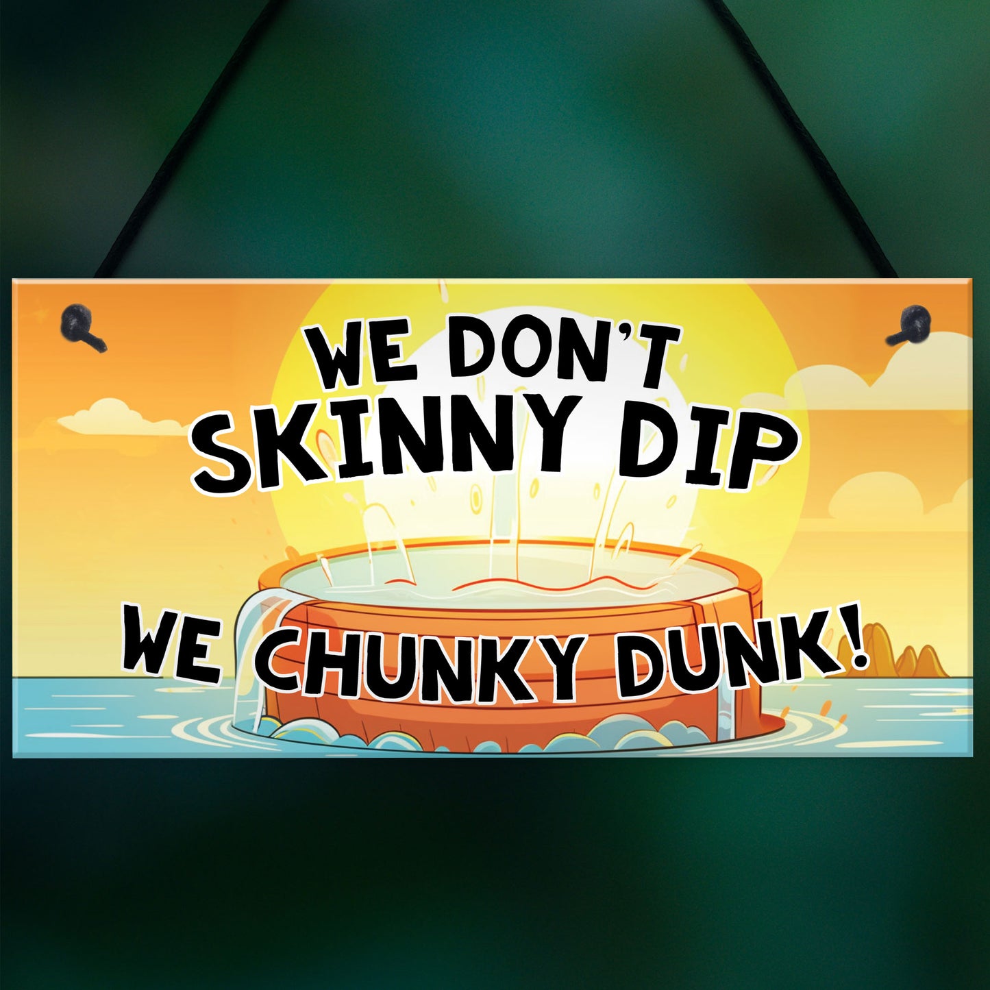 Funny Novelty Hot Tub Sign Hanging Sign Outdoor Garden Hot Tub