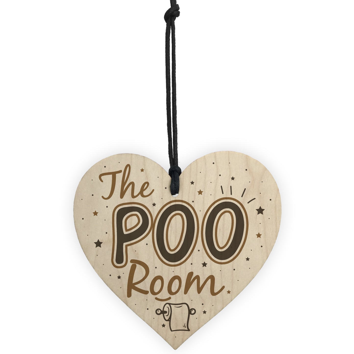 Bathroom Toilet Sign The Poo Room Funny Chic Hanging Door Plaque