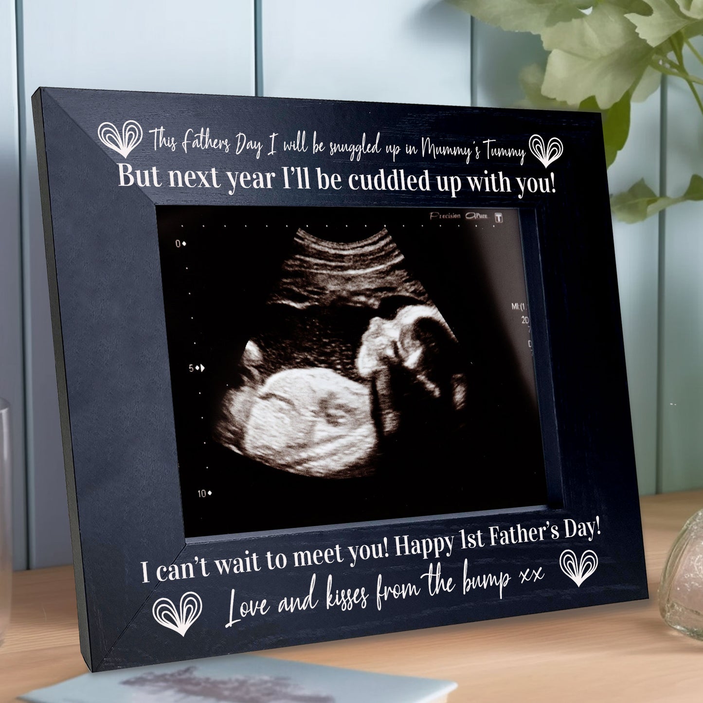 Baby Scan Wooden Photo Frame 1st Fathers Day Gift For Daddy
