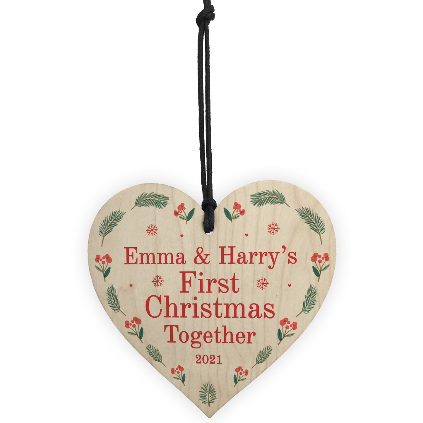 First 1st Christmas Together PERSONALISED Wood Xmas Gifts