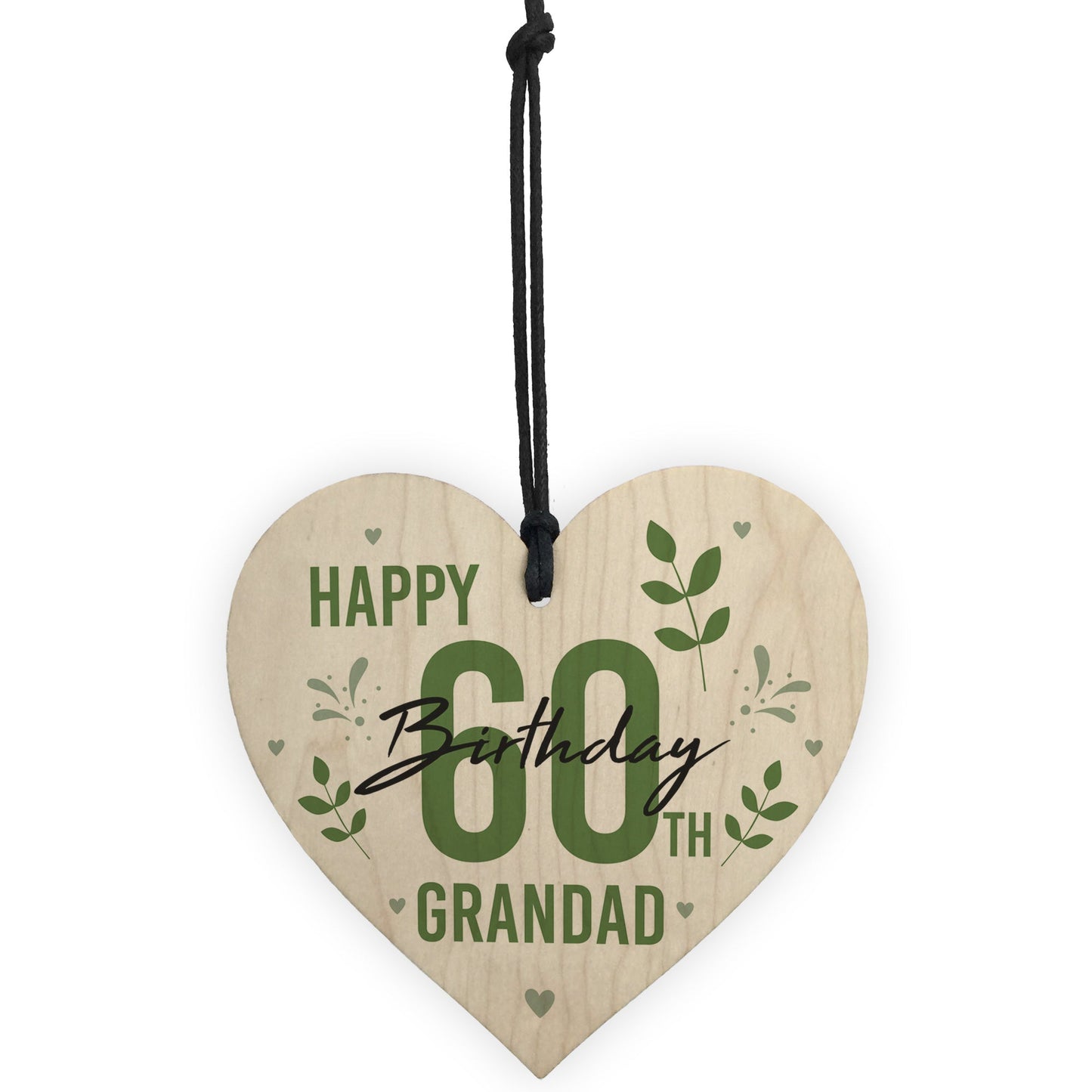 Personalised 40th 50th 60th Birthday Gift For Grandad Wood Heart