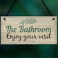 Bathroom Toilet Welcome Chic Sign Novelty Wall Door Plaque Decor