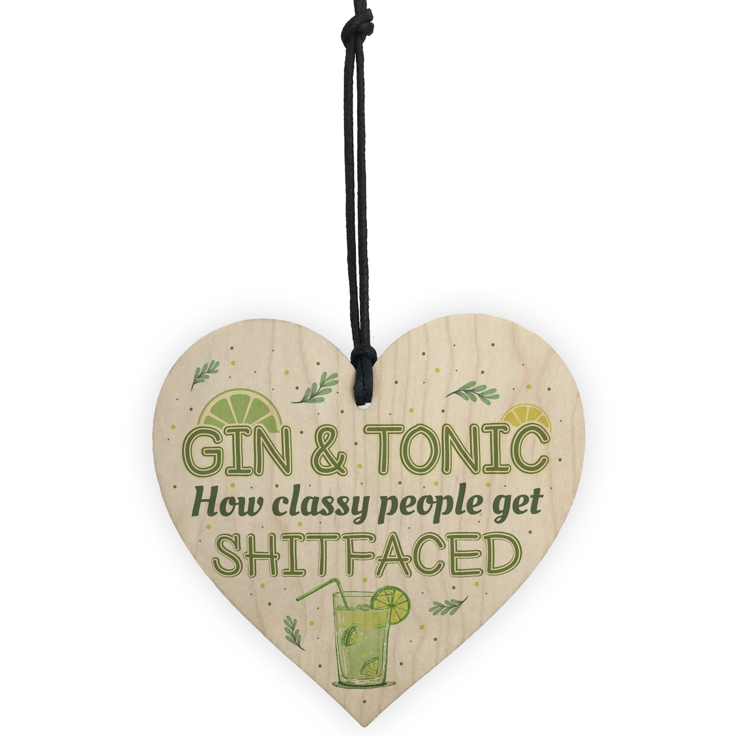 Handmade Wooden Heart Plaque Gift For Gin Lovers Funn Birthday