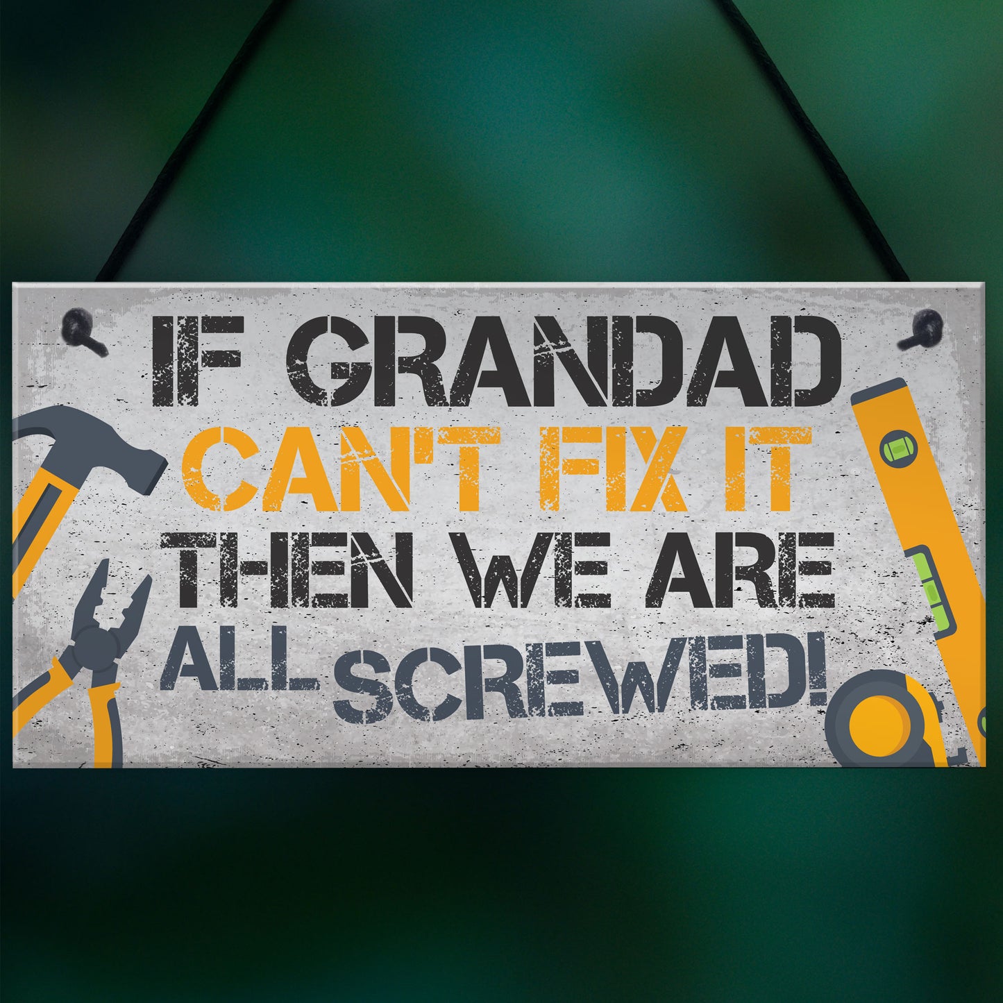 Grandad Fix It Man Cave Sign Garage Shed Wall Sign Birthday Xmas