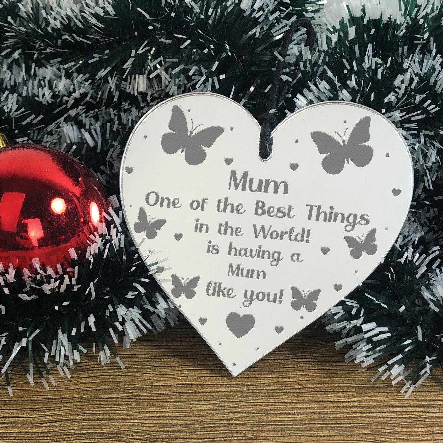 Mum Gift Engraved Hanging Heart Gift For Mum Birthday Christmas
