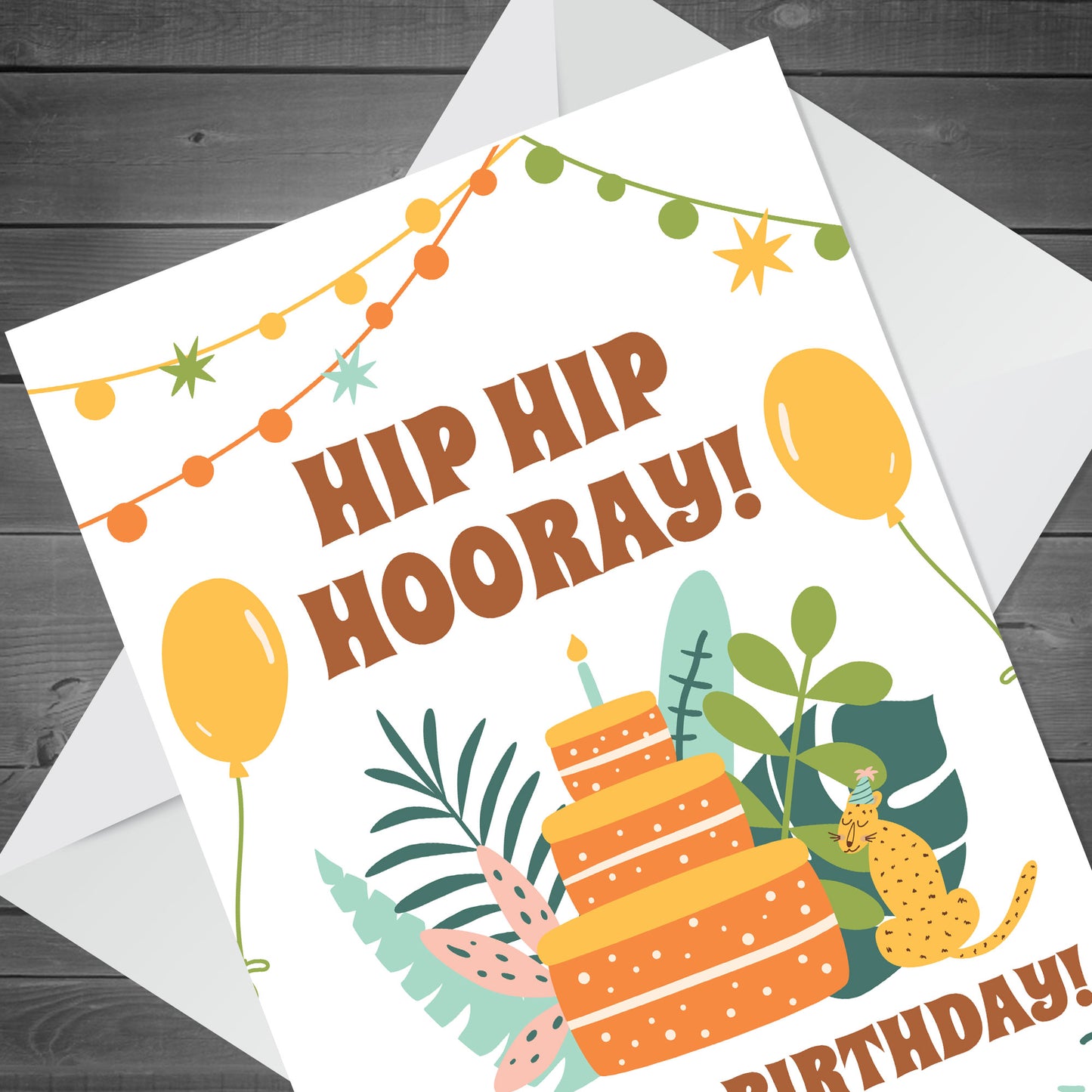 Its Your Birthday Cute Floral Animal Print Birthday Card