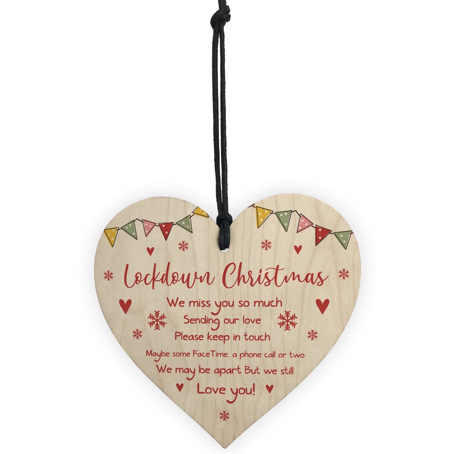 Lockdown Christmas Gift For Friend Family Wood Heart Tree Decor