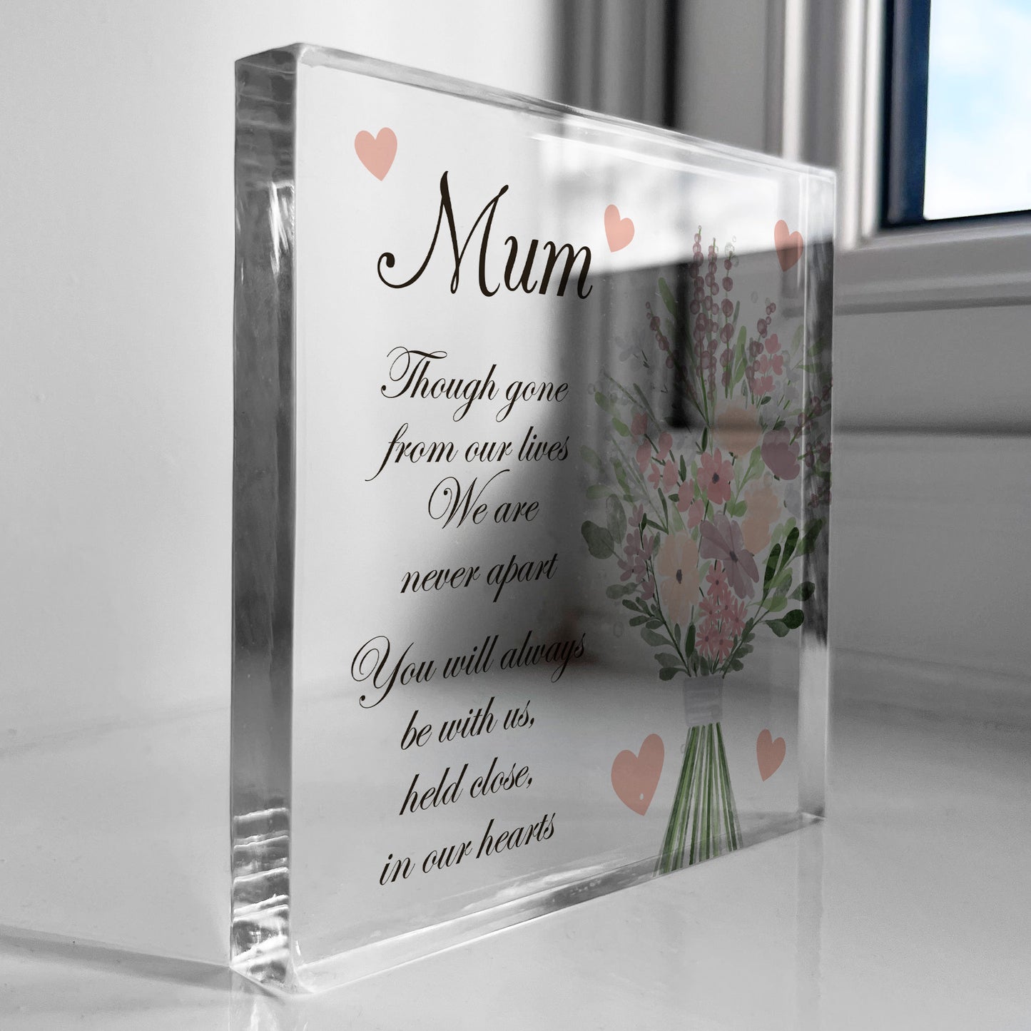 Mum Memorial Plaque Acrylic Block Beautiful Mum Memorial Sign
