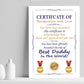 Novelty Certificate Fathers Day Birthday Funny Gift For Daddy