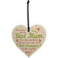 Cute Mother's Day Gift Card Wooden Heart Mum Gifts Best Grandma