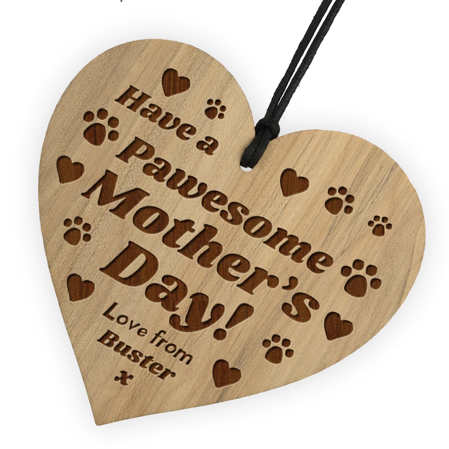 PAWESOME Mothers Day Gift From Dog Personalised Engraved Heart