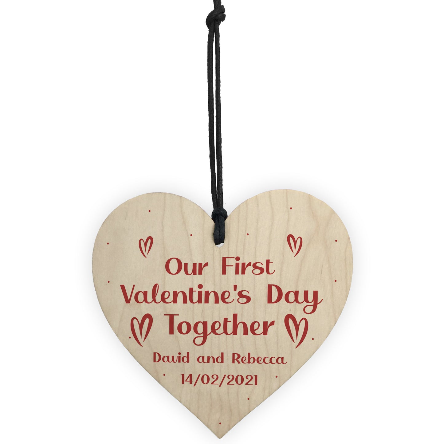 Personalised First Valentines Day Gift Wooden Heart Gift For Him