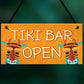 Tiki Bar OPEN Sign Novelty Decor Hanging Sign For Home Garden