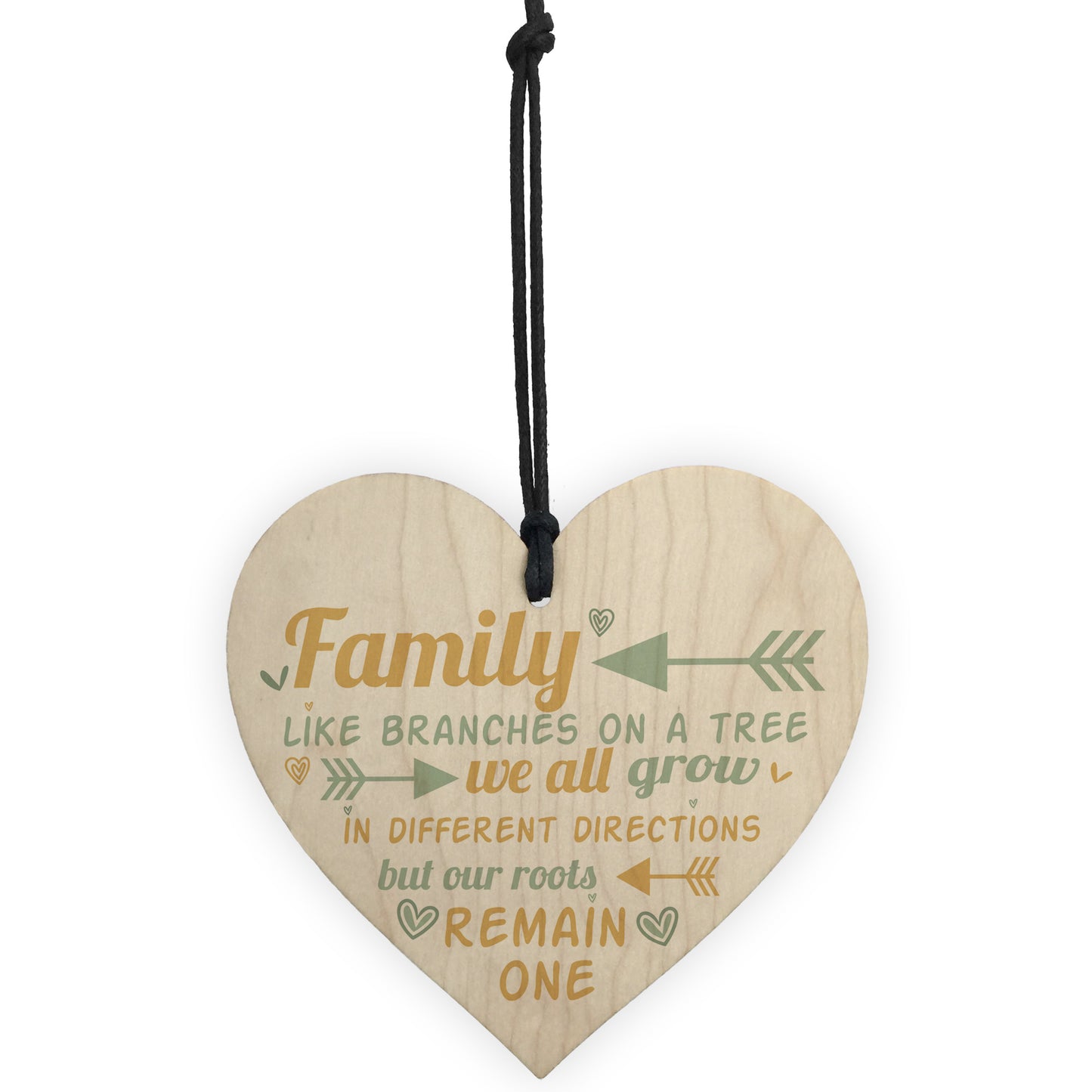 Family Remain One House Warming Wooden Hanging Heart Sign Gift