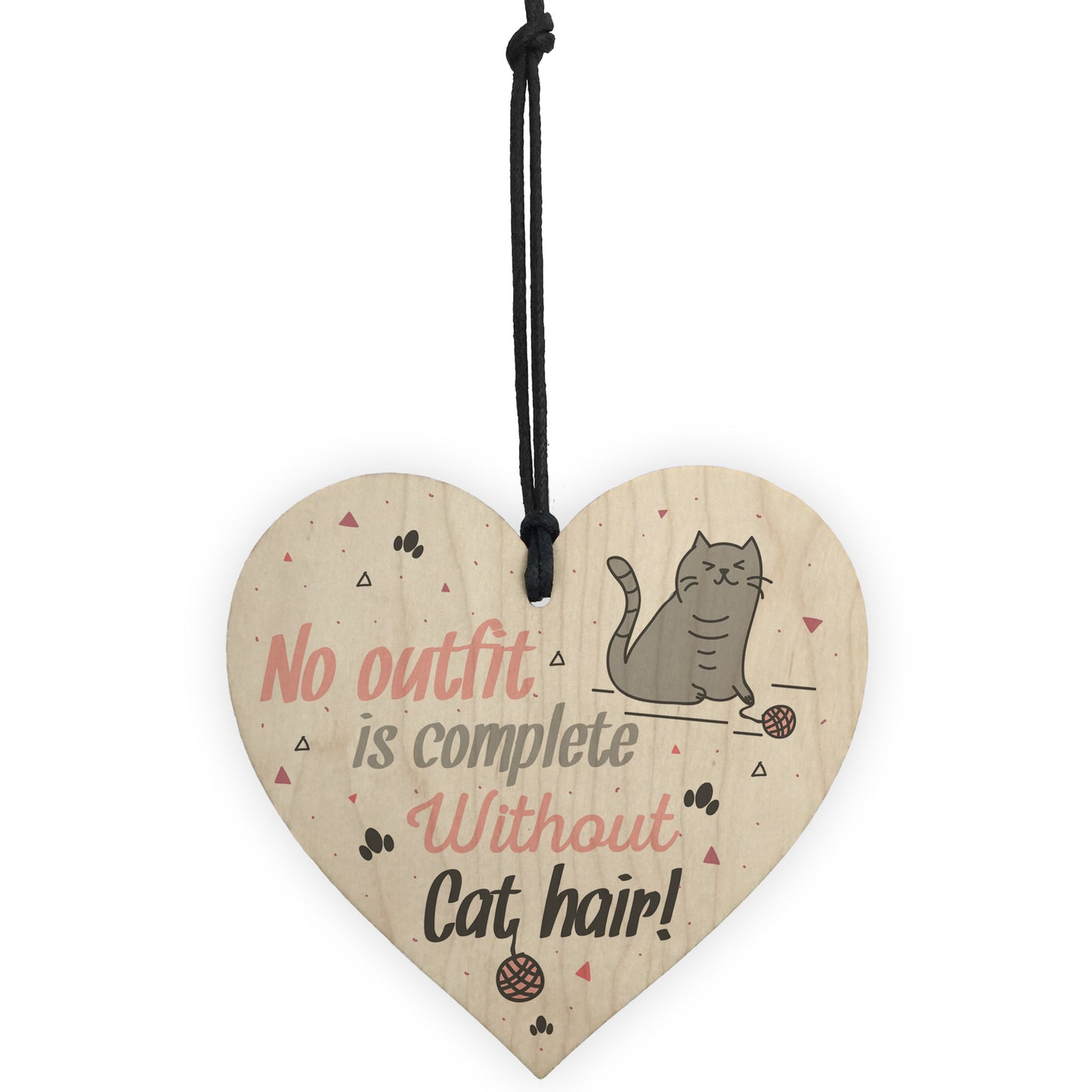 Cute Funny CAT Gift Idea Animal Lover Wooden Hanging Heart Sign