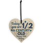 Novelty 50th Birthday Gift For Men Women Hanging Wooden Heart