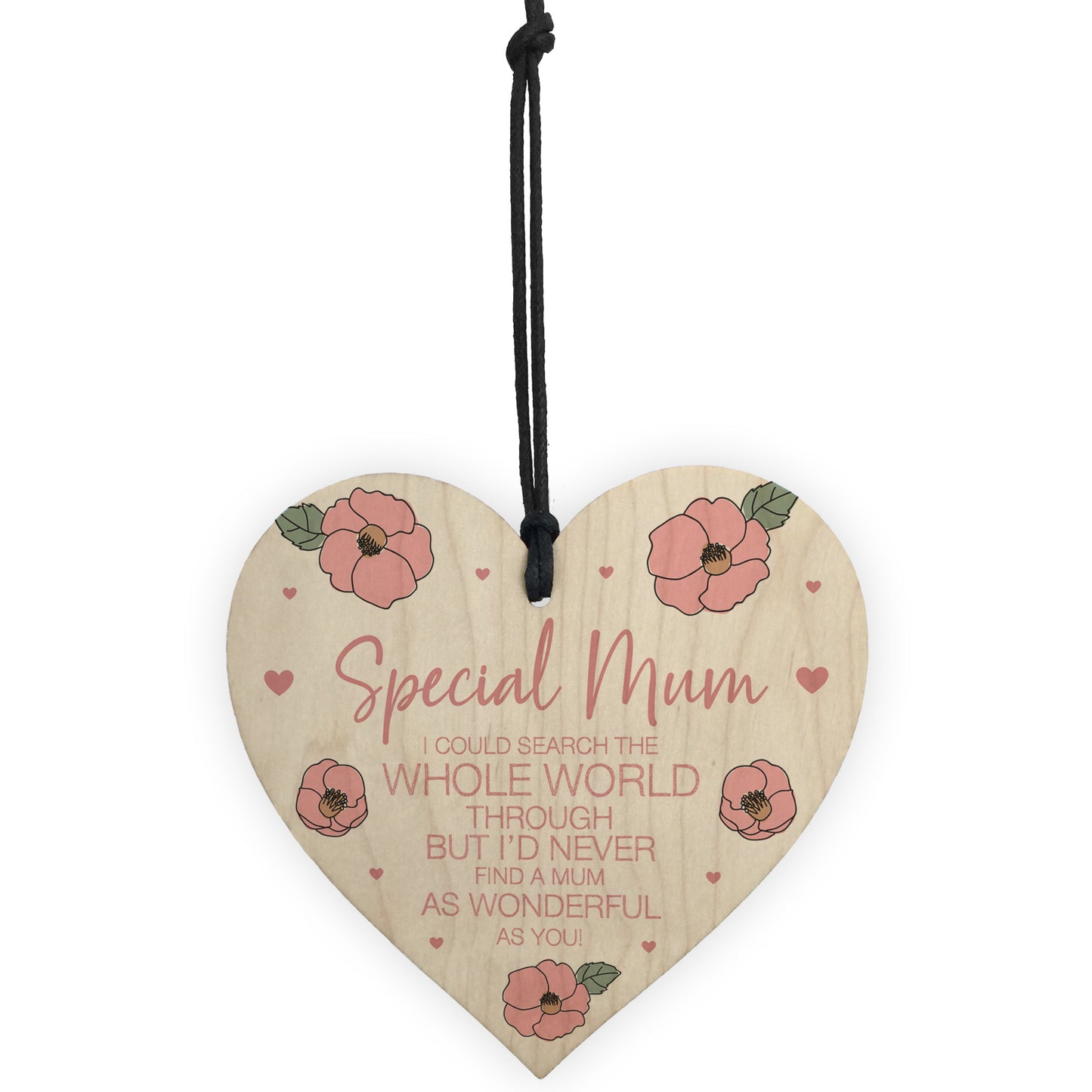 Mum Gift Wooden Hanging Heart For Birthday Mothers Day Gift