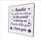 Auntie Gift For Birthday Acrylic Plaque Thank You Auntie Gifts