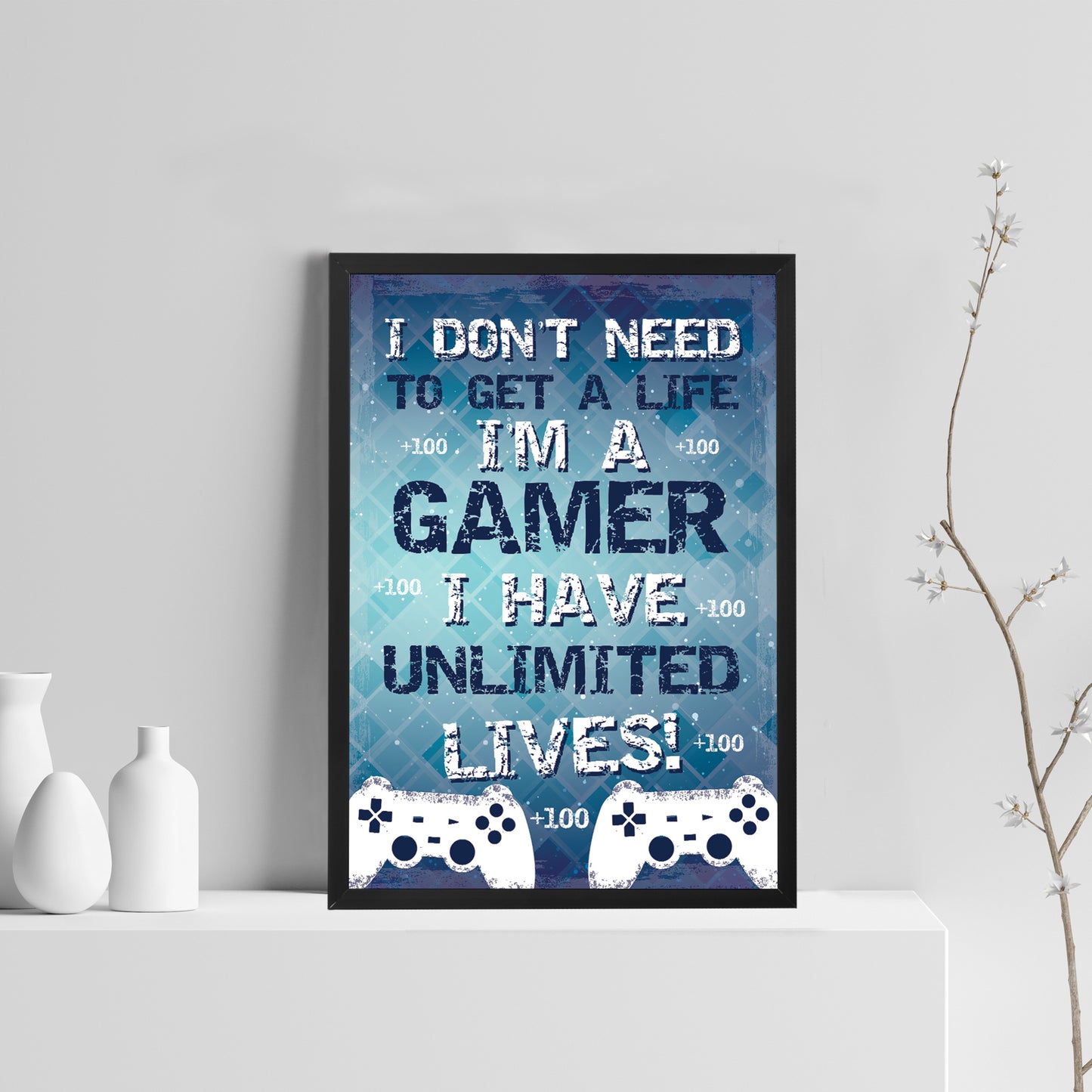 Gaming Print For Playstation Fan Hanging Gaming Sign Framed
