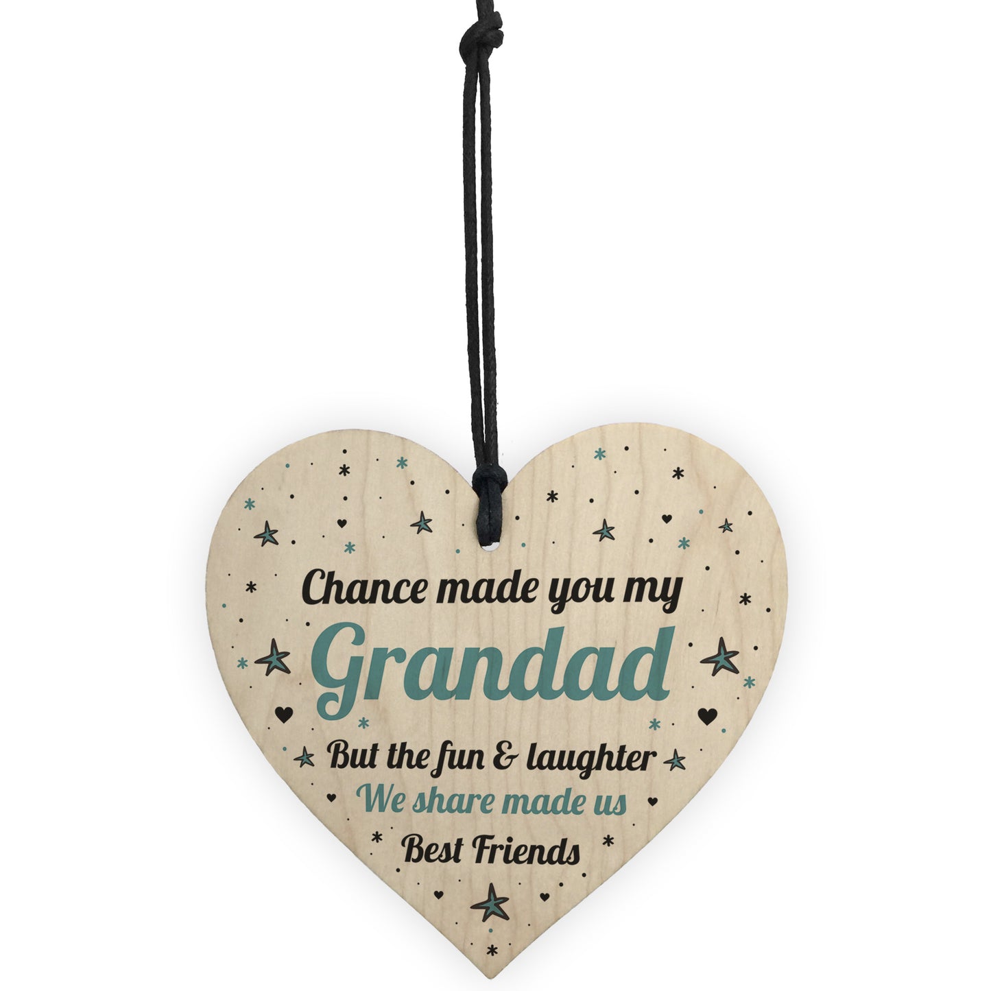 Grandad Gift For Best Friend Wood Heart Grandad Birthday Xmas