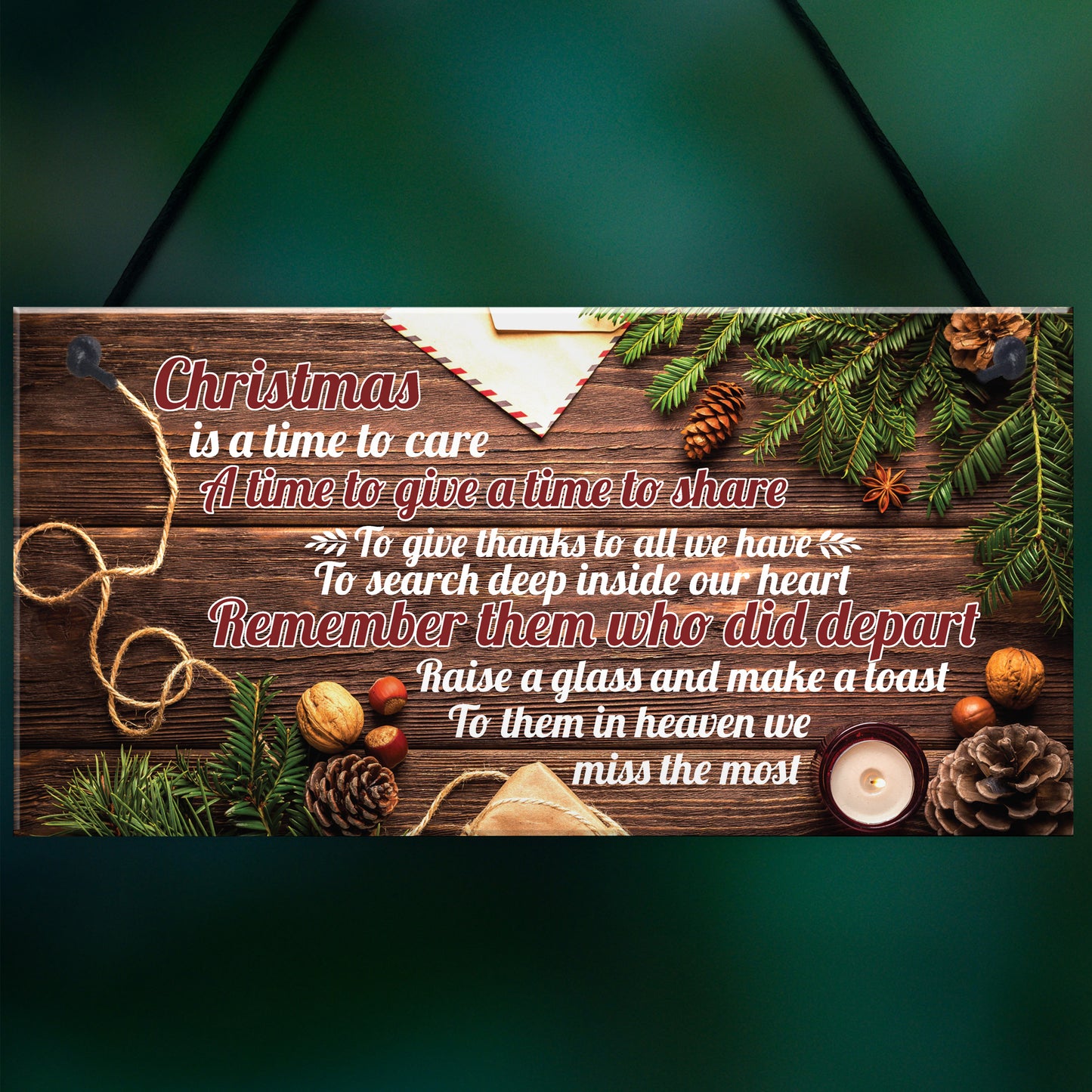 Christmas Memorial Tree Decoration Hanging Bauble Plaque