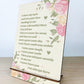 Beautiful Memorial Mum Gift Wood Standing Plaque In Memory